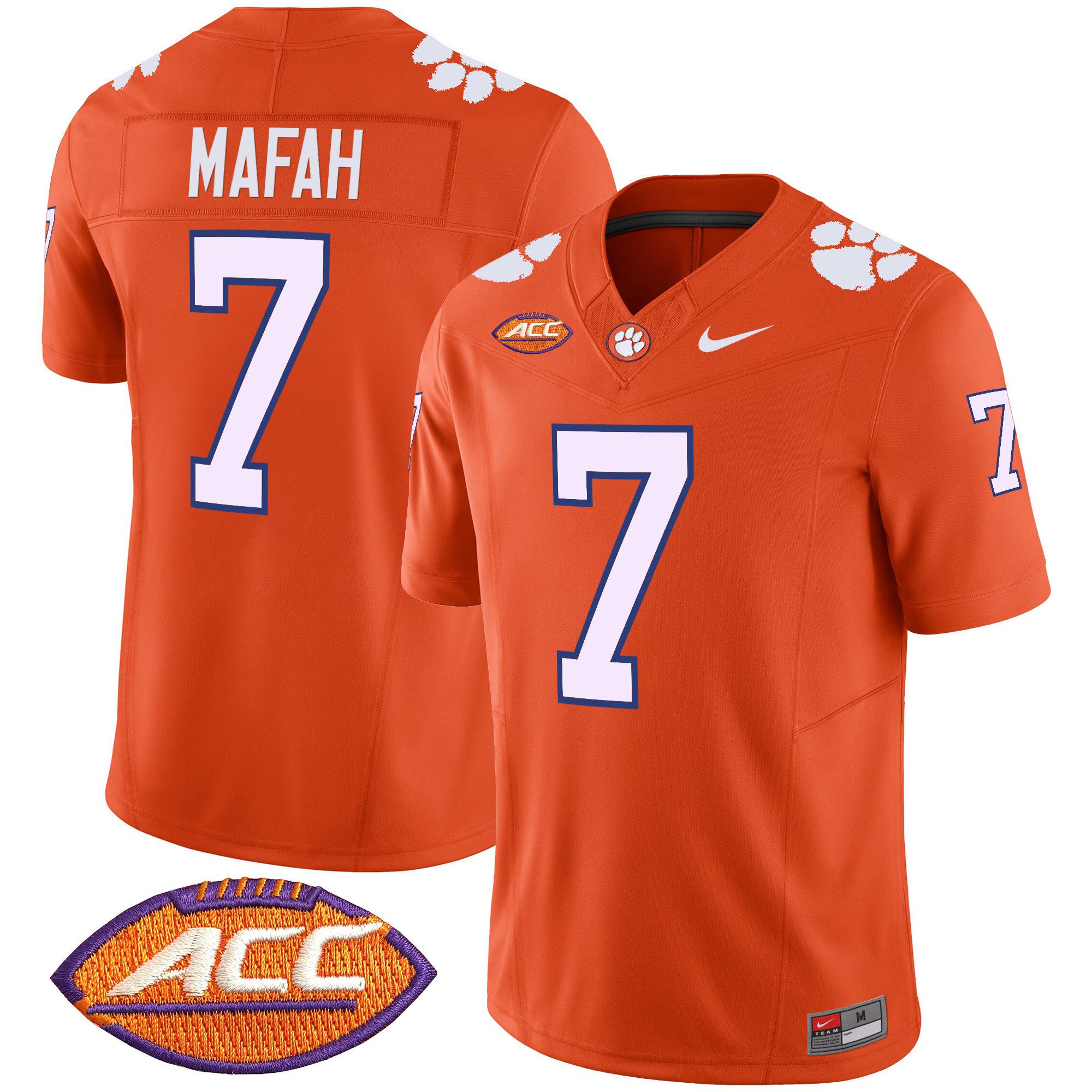 Men Clemson Tigers #7 Mafah Orange 2024 Nike Vapor Limited NCAA Jersey style 1->indianapolis colts->NFL Jersey